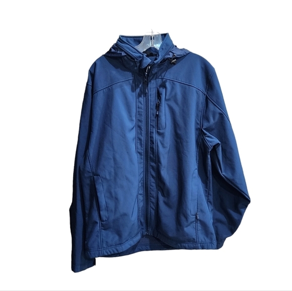 POWDER RIVER OUTFITTERS Blue jacket packable hood Size Large - Picture 1 of 4